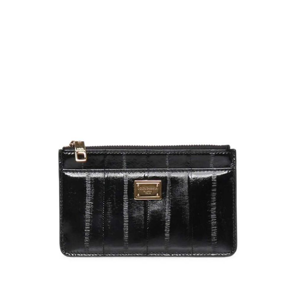 Dolce & Gabbana Women Card Holder With Logo Plaque Panel